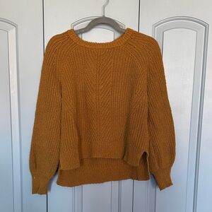 Madewell 100% Cotton Chunky Shaker-Stitch Sweater | Mustard Yellow L